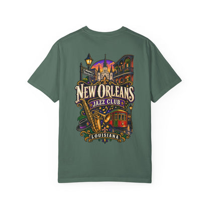Louisiana New Orleans Jazz Club Unisex Comfort Color 1717 Streetwear Graphic Tee