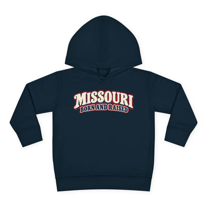 Missouri Born and Raised Retro 1970s Unisex Toddler Pullover Fleece Hoodie
