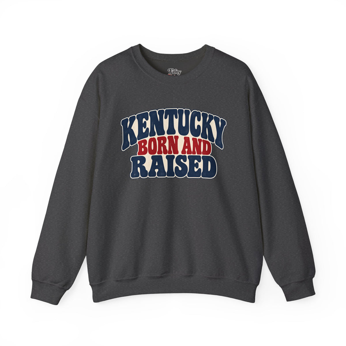 Kentucky Born and Raised Retro 1970s Unisex Sweatshirt Graphic