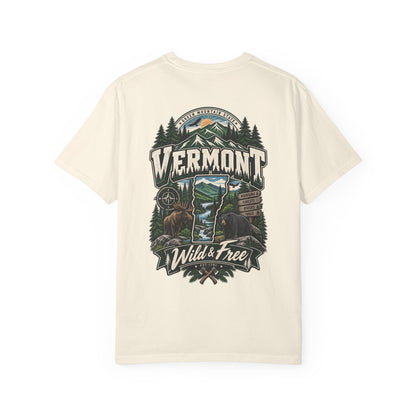 Vermont Wild & Free Unisex Comfort Color 1717 Streetwear Graphic Tee