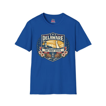 Delaware Heritage Badge Unisex Softstyle T Shirt State Pride Graphic Tee Collections FS03