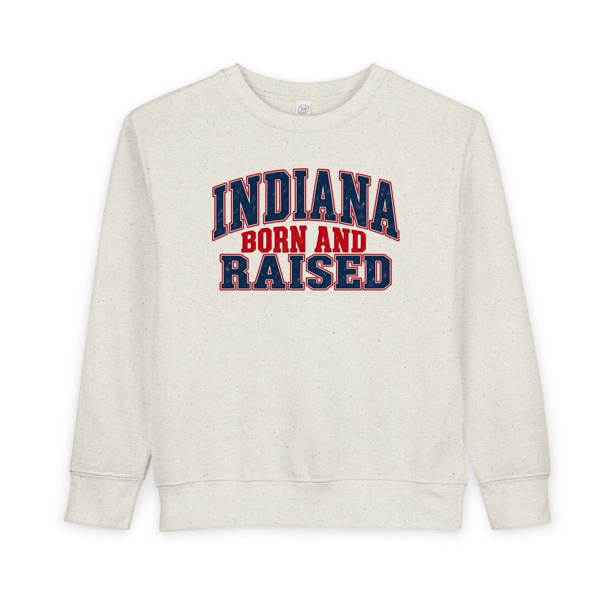 Indiana Born and Raised Bold Hometown Pride Unisex Toddler Sweatshirt