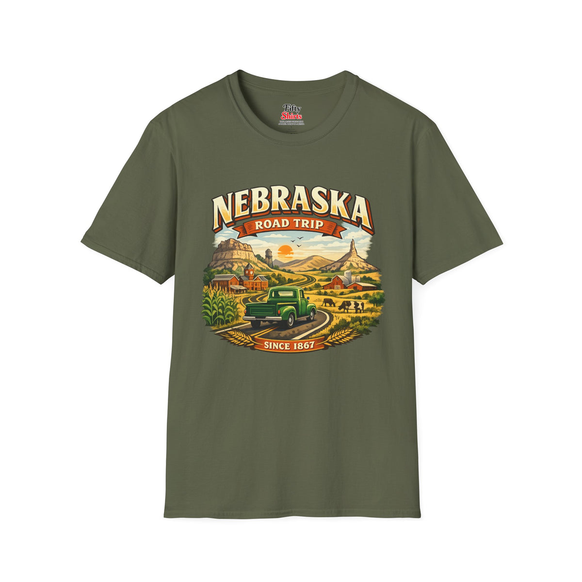 Nebraska Road Trip Unisex Softstyle T Shirt State Pride Graphic Tee Collections FS03