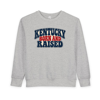 Kentucky Born and Raised Retro 1970s Unisex Toddler Sweatshirt