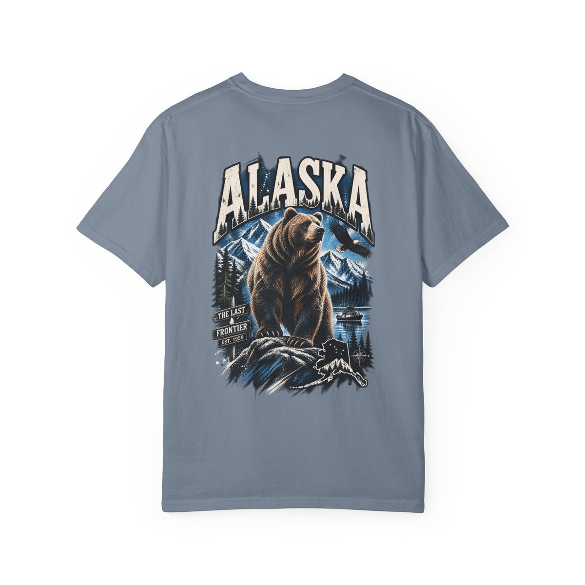 Alaska Bear Streetwear  Unisex Comfort Color 1717 Streetwear Graphic Tee