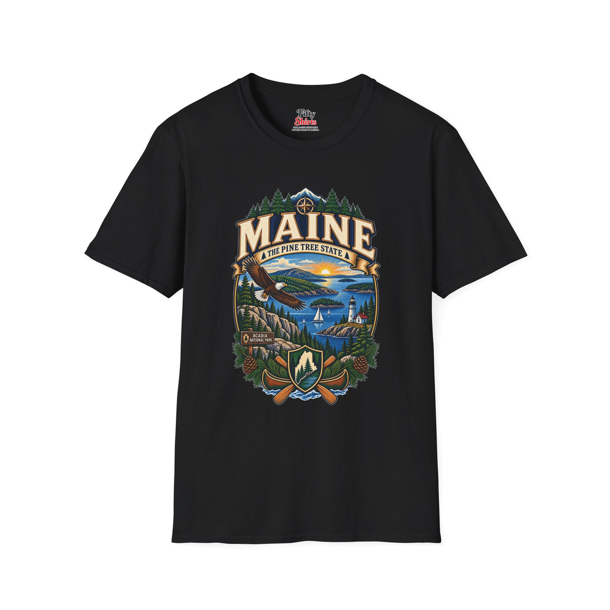 Pine Tree State Adventure Unisex Softstyle T Shirt State Pride Graphic Tee Collections FS03
