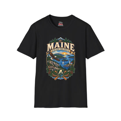 Pine Tree State Adventure Unisex Softstyle T Shirt State Pride Graphic Tee Collections FS03
