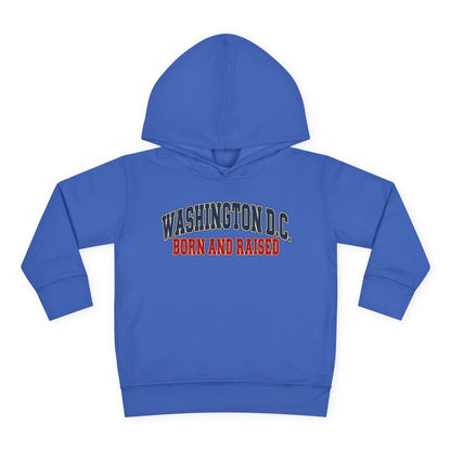 Washington DC Born and Raised Classic Collegiate Unisex Toddler Pullover Fleece Hoodie