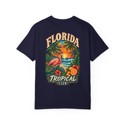 Florida Tropical Club  Unisex Comfort Color 1717 Streetwear Graphic Tee