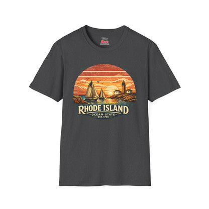 Rhode Island Coastal Sunset Unisex Softstyle T Shirt State Pride Graphic Tee Collections FS03