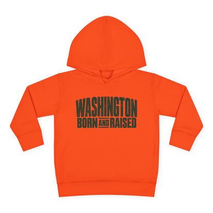 Washington Born and Raised Bold Streetwear Unisex Toddler Pullover Fleece Hoodie