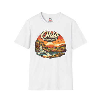 Ohio Sunset Landscape Unisex Softstyle T Shirt State Pride Graphic Tee Collections FS03