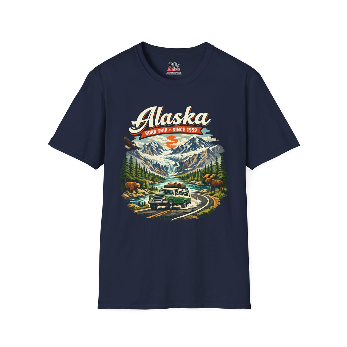 Alaska Wilderness Road Trip Unisex Softstyle T Shirt State Pride Graphic Tee Collections FS03