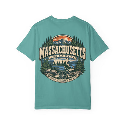 Massachusetts Mountain & Forest Unisex Comfort Color 1717 Streetwear Graphic Tee