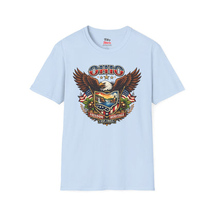 Ohio Americana Eagle Unisex Softstyle T Shirt State Pride Graphic Tee Collections FS03
