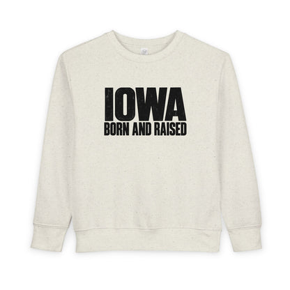 Iowa Born and Raised Modern Midwest Streetwear Unisex Toddler Sweatshirt