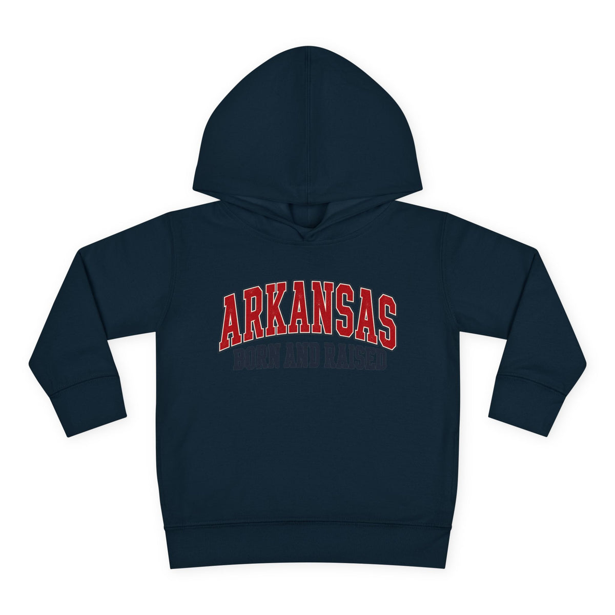 Arkansas Born and Raised Vintage Athletic Heritage Unisex Toddler Pullover Fleece Hoodie