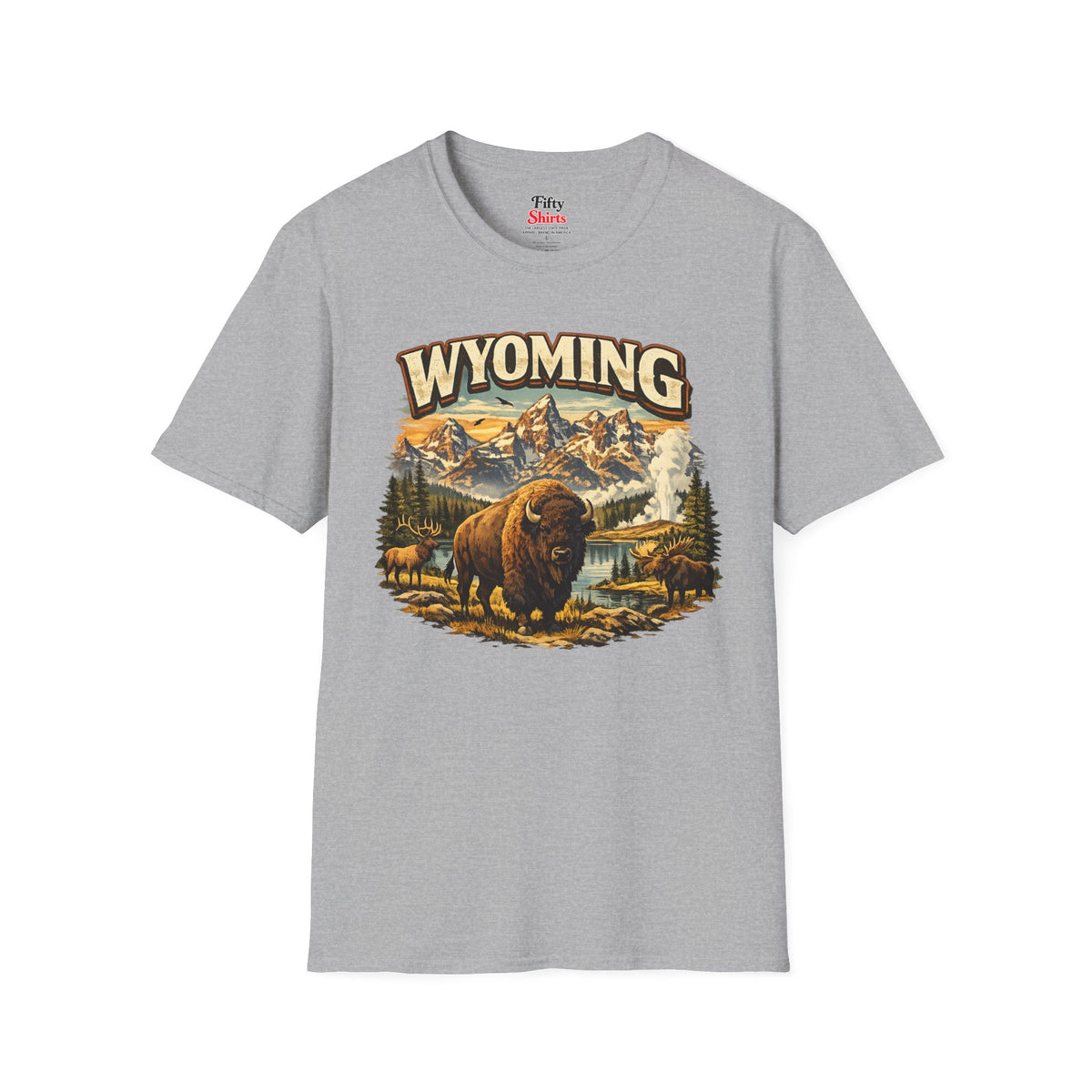 Wyoming Wilderness Unisex Softstyle T Shirt State Pride Graphic Tee Collections FS03