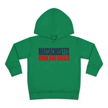 Massachusetts Born and Raised Modern Streetwear Unisex Toddler Pullover Fleece Hoodie