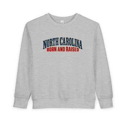 North Carolina Born and Raised Classic Souvenir Unisex Toddler Sweatshirt