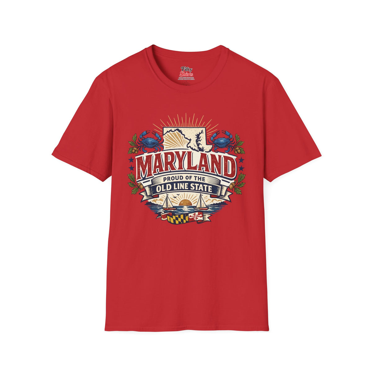 Maryland State Pride Unisex Softstyle T Shirt State Pride Graphic Tee Collections FS03