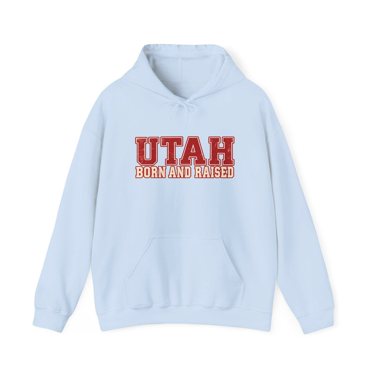 Utah Born and Raised Vintage Athletic Unisex Hoodie Graphic