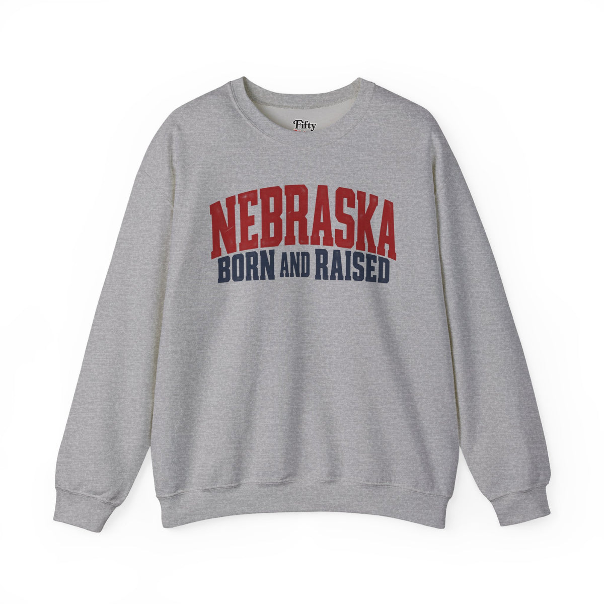 Nebraska Born and Raised Modern Midwestern Unisex Sweatshirt Graphic