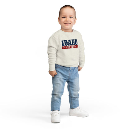 Idaho Born and Raised Rugged Western Unisex Toddler Sweatshirt