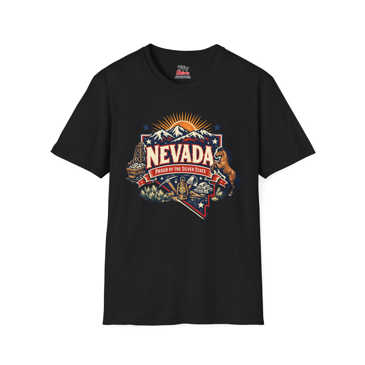 Nevada State Pride Unisex Softstyle T Shirt State Pride Graphic Tee Collections FS03