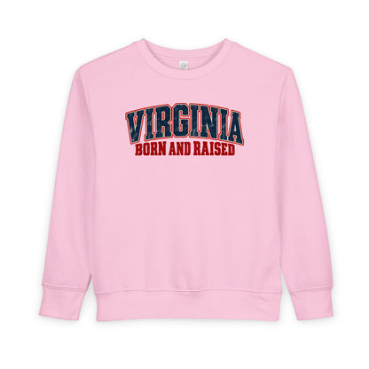 Virginia Born and Raised Vintage Workwear Unisex Toddler Sweatshirt