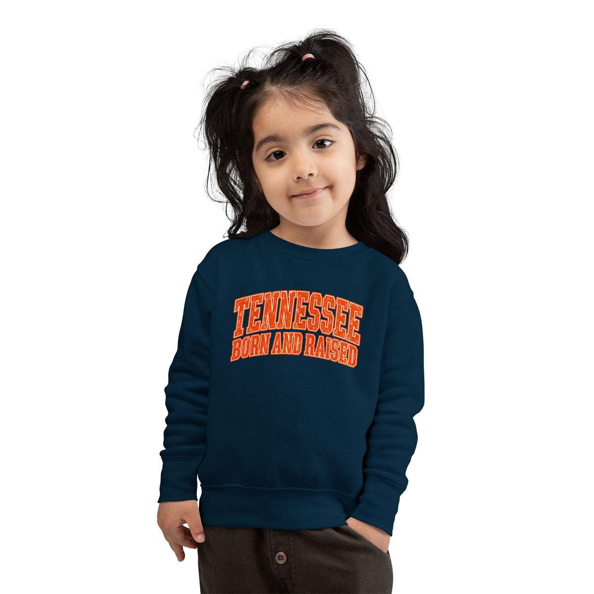 Tennessee Born and Raised Southern Collegiate Unisex Toddler Sweatshirt