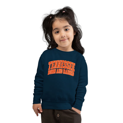 Tennessee Born and Raised Southern Collegiate Unisex Toddler Sweatshirt
