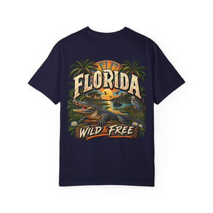 Florida Wild & Free  Unisex Comfort Color 1717 Streetwear Graphic Tee