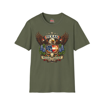 Texas American Eagle Design Unisex Softstyle T Shirt State Pride Graphic Tee Collections FS03