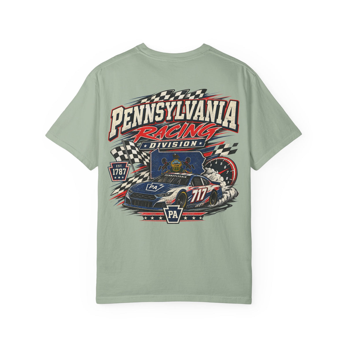 Pennsylvania Racing Division Unisex Comfort Color 1717 Streetwear Graphic Tee