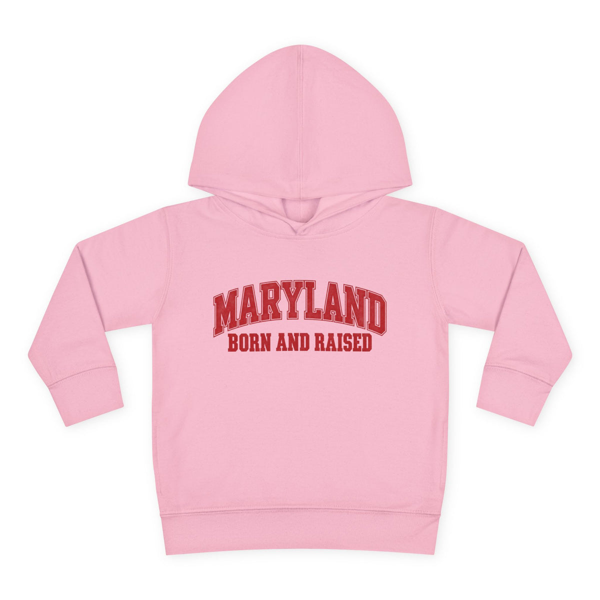 Maryland Born and Raised Classic Collegiate Unisex Toddler Pullover Fleece Hoodie