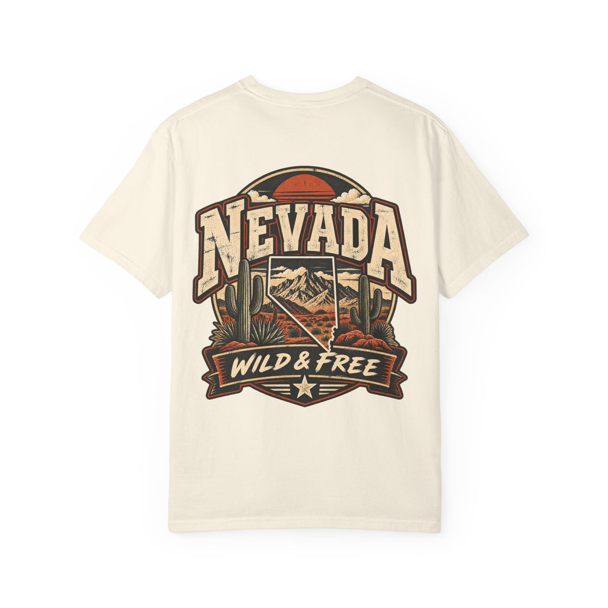 Nevada Wild & Free Unisex Comfort Color 1717 Streetwear Graphic Tee