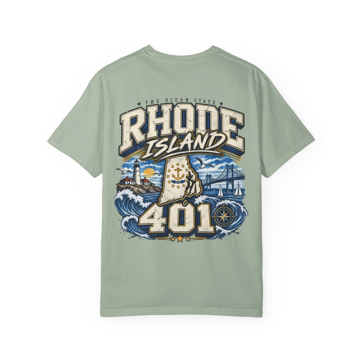 Rhode Island 401 Unisex Comfort Color 1717 Streetwear Graphic Tee