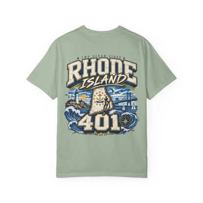 Rhode Island 401 Unisex Comfort Color 1717 Streetwear Graphic Tee