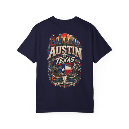 Austin Texas Unisex Comfort Color 1717 Streetwear Graphic Tee