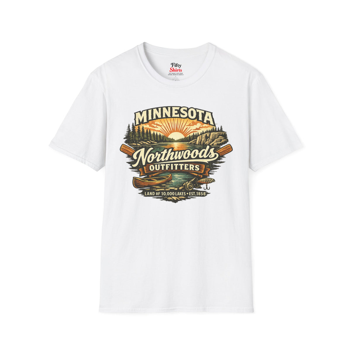 Minnesota Northwoods Outfitters Unisex Softstyle T Shirt State Pride Graphic Tee Collections FS03