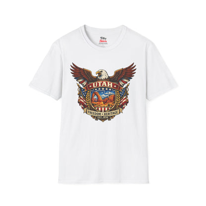 Utah Americana Eagle Unisex Softstyle T Shirt State Pride Graphic Tee Collections FS03