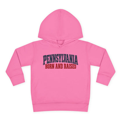 Pennsylvania Born and Raised Vintage Americana Unisex Toddler Pullover Fleece Hoodie