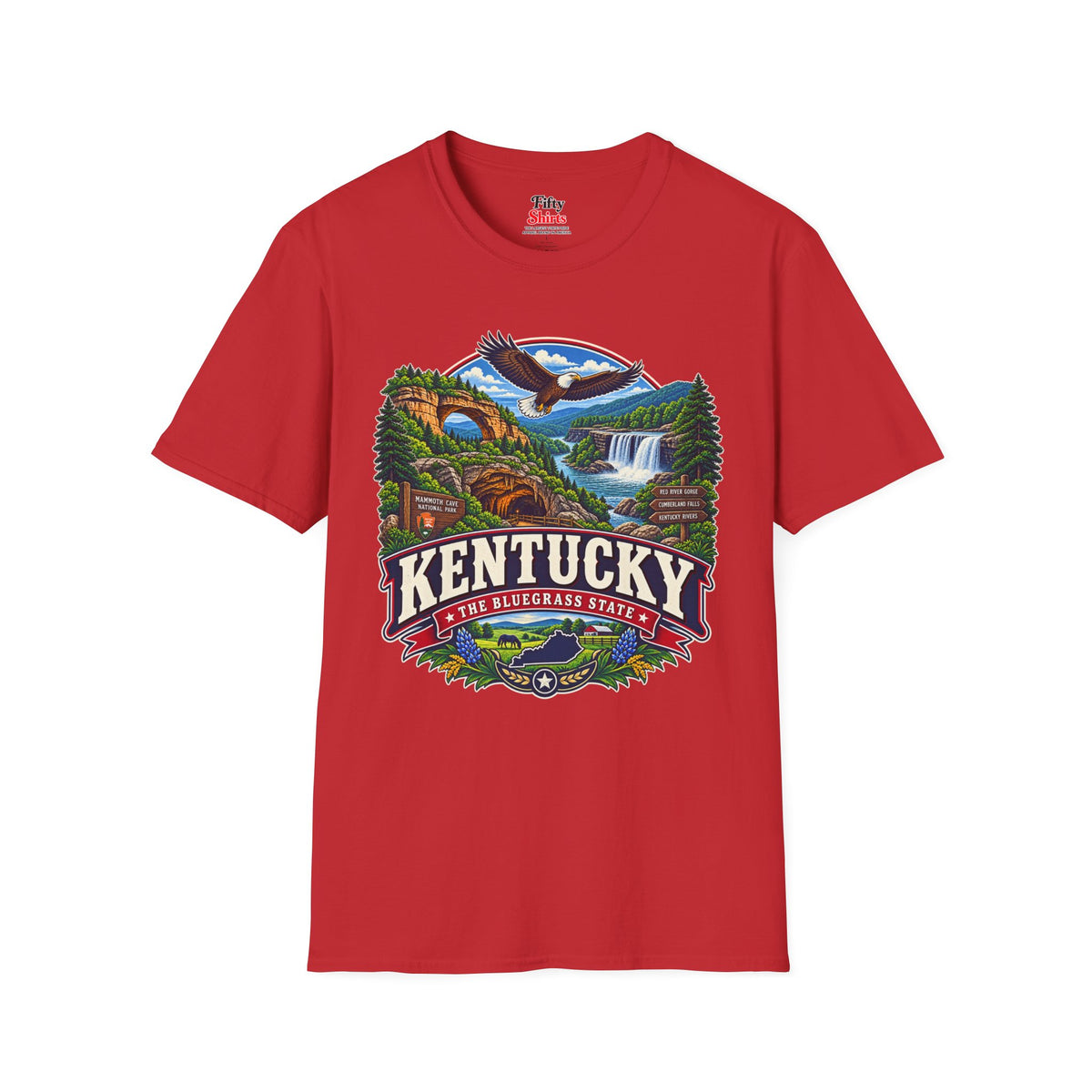Kentucky Bluegrass State Adventure Unisex Softstyle T Shirt State Pride Graphic Tee Collections FS03