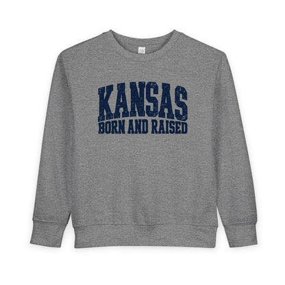 Kansas Born and Raised Bold Athletic Unisex Toddler Sweatshirt