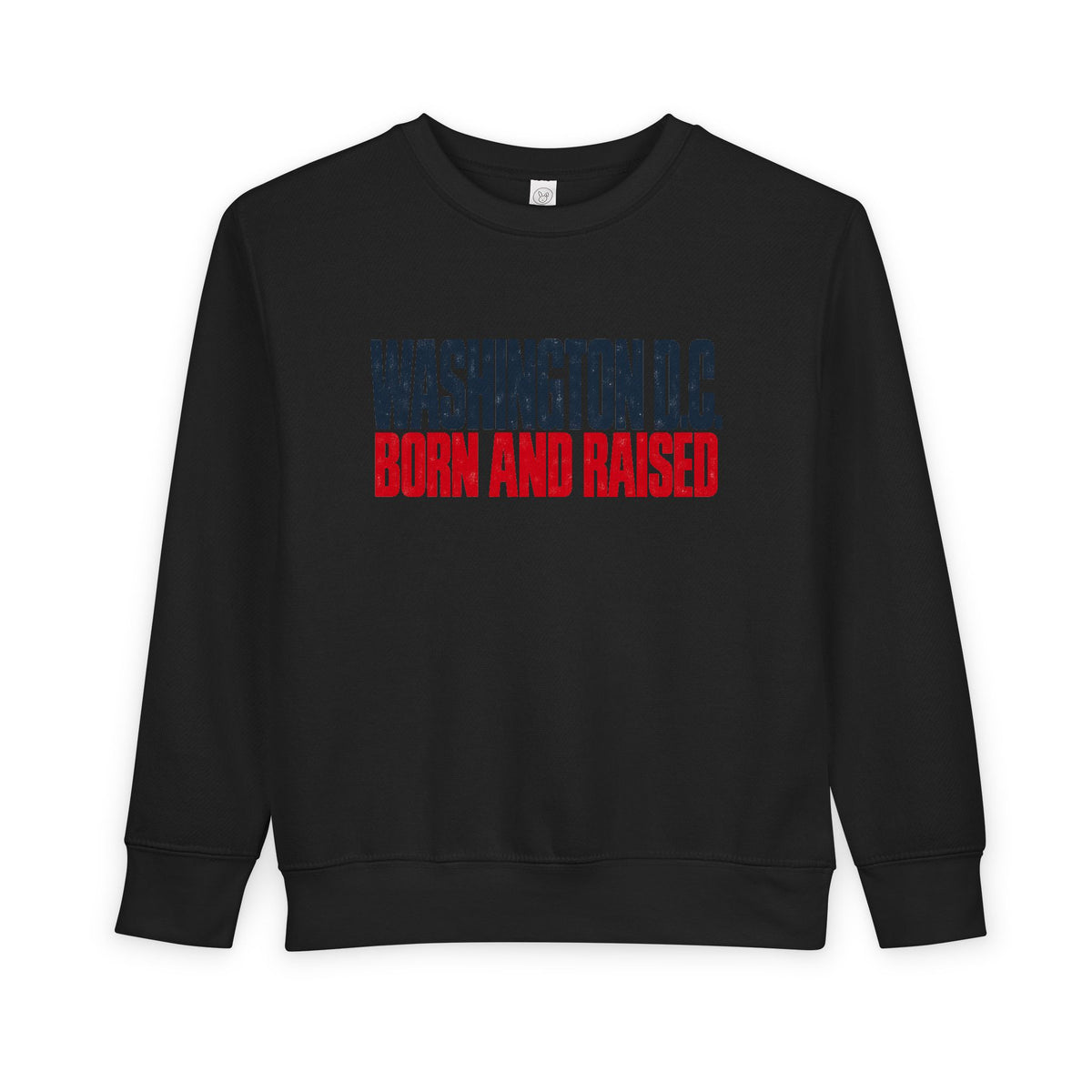 Washington DC Born and Raised Bold Urban Streetwear Unisex Toddler Sweatshirt