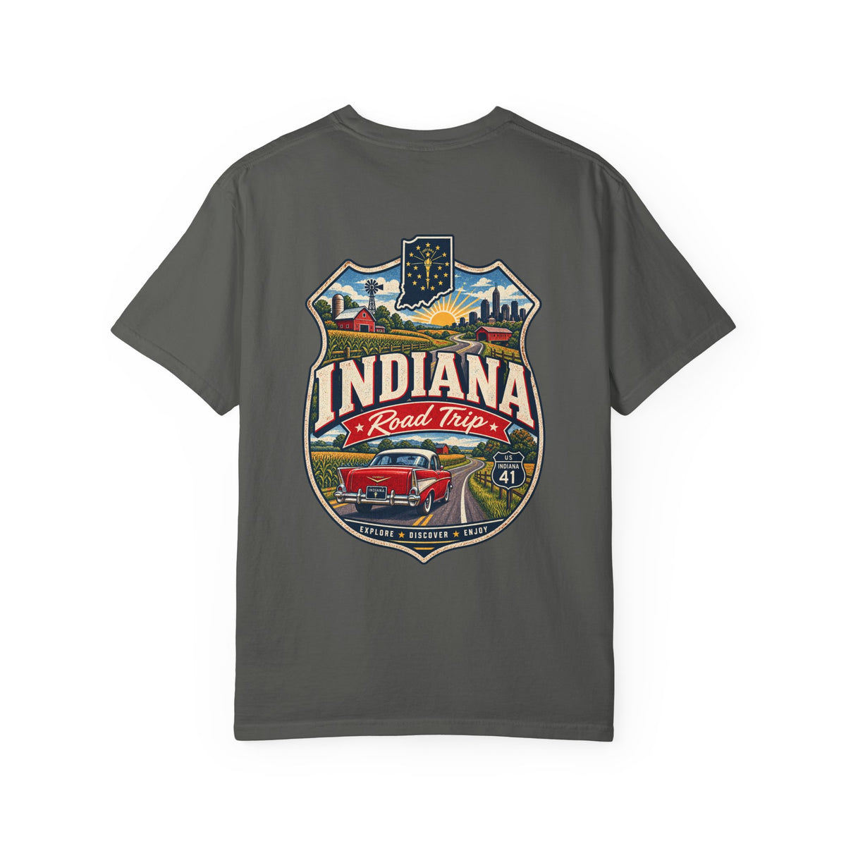 Indiana Road Trip Unisex Comfort Color 1717 Streetwear Graphic Tee