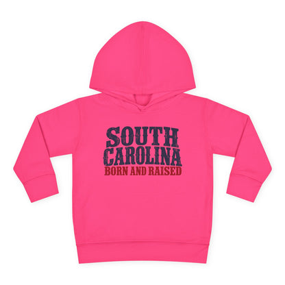 South Carolina Born and Raised Southern Heritage Unisex Toddler Pullover Fleece Hoodie