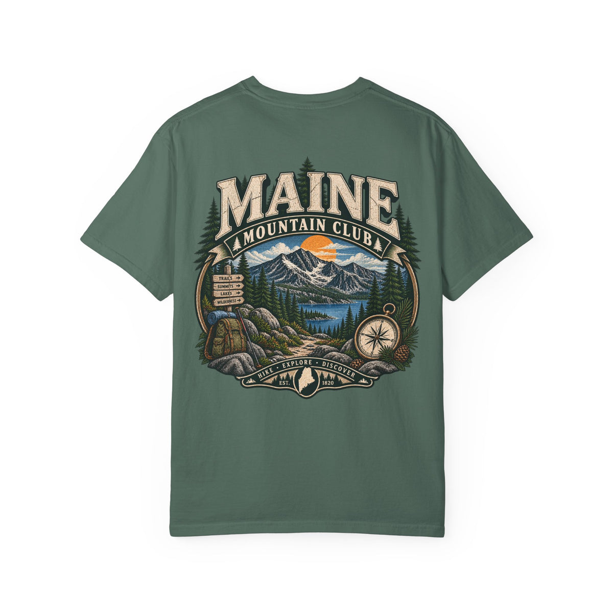 Maine Mountain Club Unisex Comfort Color 1717 Streetwear Graphic Tee