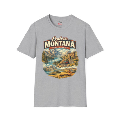 Explore Montana Unisex Softstyle T Shirt State Pride Graphic Tee Collections FS03